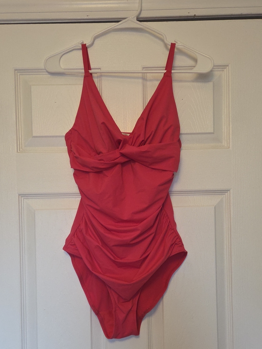 PopilushTwist-Front One-Piece Pink Swimsuit, Size M